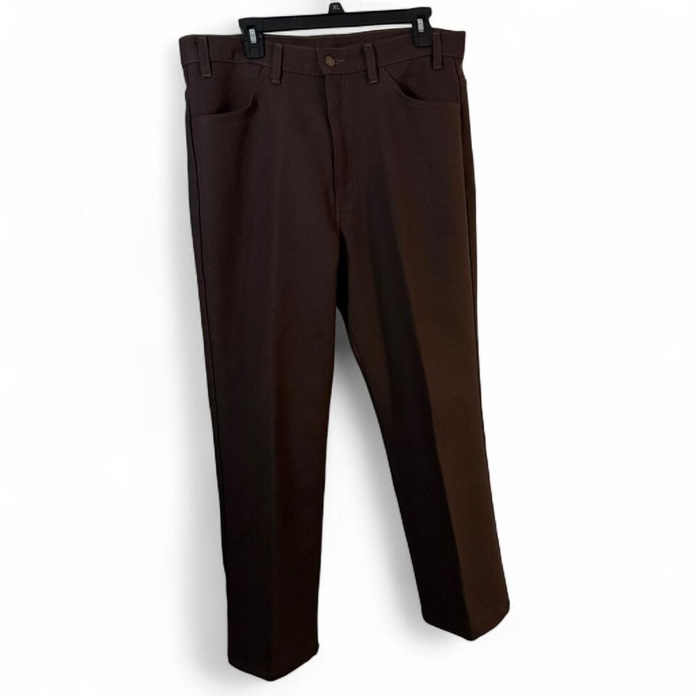 VTG Levi’s 60s 70s Brown Twill Flat Front Trousers Slacks 37x26.5 Workwear